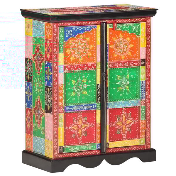 vidaXL Hand Painted Sideboard 23.6"x11.8"x29.5" Solid Mango Wood
