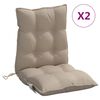 vidaXL Lowback Chair Cushion Set of 2 Taupe Oxford fabric, PP hollow fiber