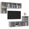 vidaXL 4 Piece TV Stand Set Concrete Gray Engineered Wood