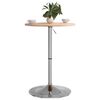 vidaXL Bar Table Medium brown, Chrome Solid oak wood, Chromed steel