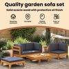vidaXL Wooden Lounge Set Natural wood, Dark grey cushions