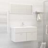 vidaXL Bathroom Furniture Set High Gloss White Engineered wood, Ceramic