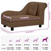 vidaXL Dog Sofa Brown Plush Medium Removable Covers Dog Sofa