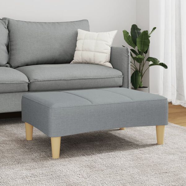 vidaXL Footstool Light Grey 100% Polyester, Plywood, Plastic, Foam Medium