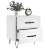 vidaXL Bedside Cabinet Set of 2 White Engineered wood, iron Medium