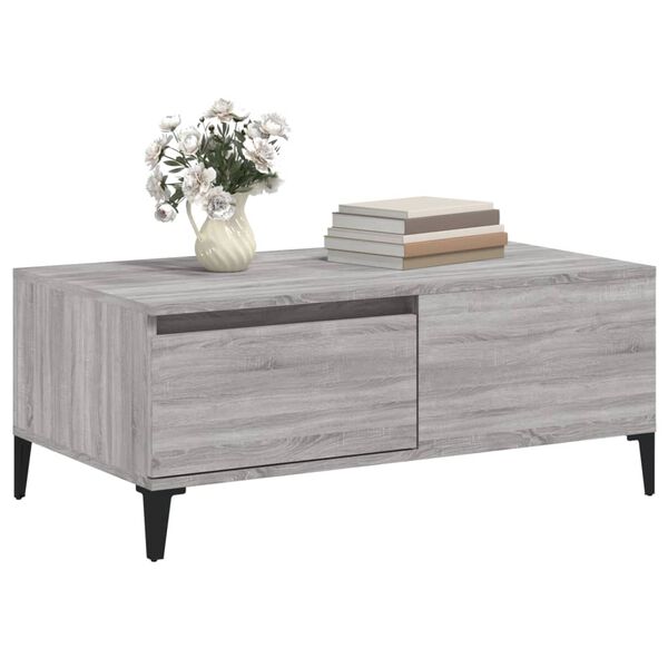 vidaXL Coffee Table Grey sonoma Engineered wood, metal Small