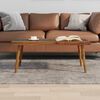 vidaXL Coffee Table Brown and Blue Teak and Resin 39.4 x 19.7 x 15.7 in