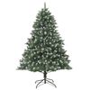vidaXL Christmas Tree Green & white PVC, steel 180 in tree Foldable