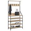 vidaXL Clothes Rack Sonoma Oak Engineered wood, metal Compact