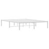 vidaXL Bed Frame White Steel Double Sturdy Bed Frame Rectangular