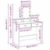 vidaXL Dressing Table Grey 39.37 x 16.14 x 55.12 in Engineered Wood