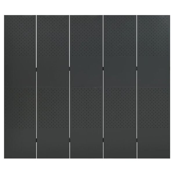 vidaXL 5-Panel Room Divider Anthracite 78.7"x70.9" Steel