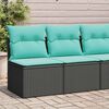 vidaXL Garden Sofa Set Black Poly Rattan 2 Seater Modular