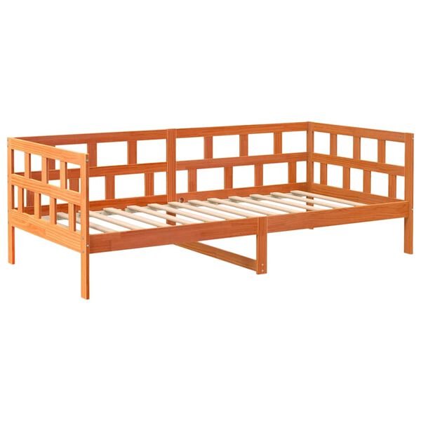 vidaXL Day Bed Wax brown Solid Pine Wood Single