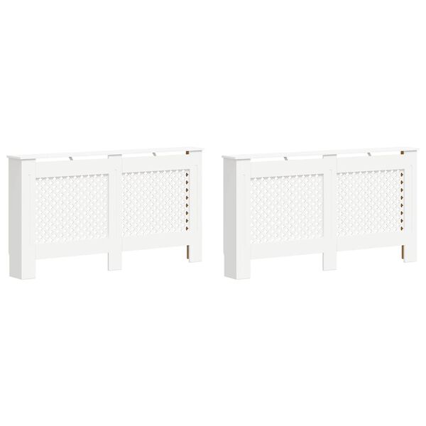 vidaXL Radiator Covers 2 pcs White 59.8"x7.5"x32.1" MDF
