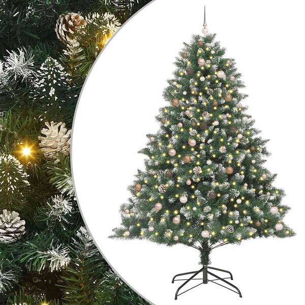 vidaXL Artificial Christmas Tree with 300 LEDs Green 94.49 in