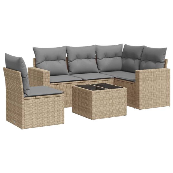 vidaXL Garden Sofa Set Beige, Light Grey