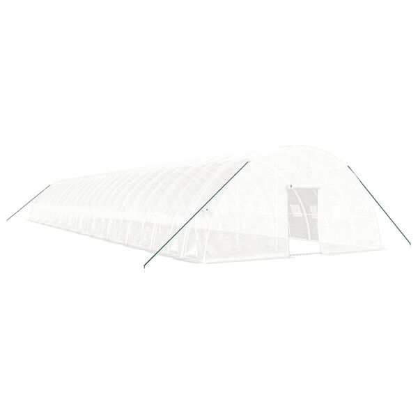 vidaXL Greenhouse White Polyethylene and galvanized steel Large
