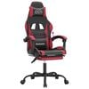 vidaXL Gaming Chair with Footrest Black and Wine Red Faux Leather