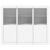 vidaXL Sideboard Set of 3 White Engineered wood, Glass Large Lights
