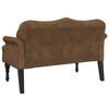 vidaXL Bench Brown Faux suede leather, plywood, solid rubber wood Medium