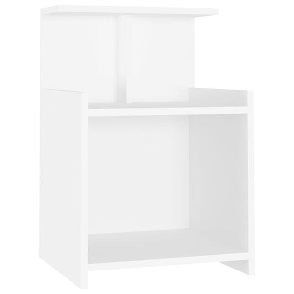 vidaXL Bed Cabinet White Engineered wood 15.7x13.8x23.6 in