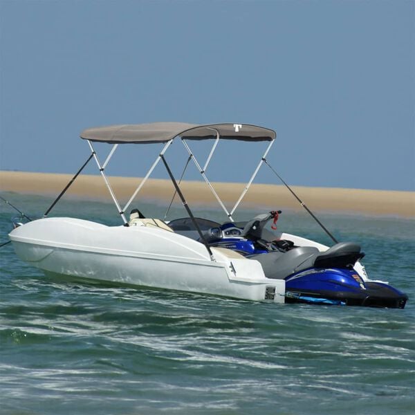 vidaXL 3-bow Bimini Top with Mesh Sidewalls 72.0x(72.8-78.0)x53.9"