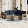 vidaXL 6 Piece Patio Sofa Set with Cushions Grey Poly Rattan (US only)