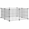 vidaXL Pet Cage Black Powder-Coated Steel 13.8x13.8 in Panels