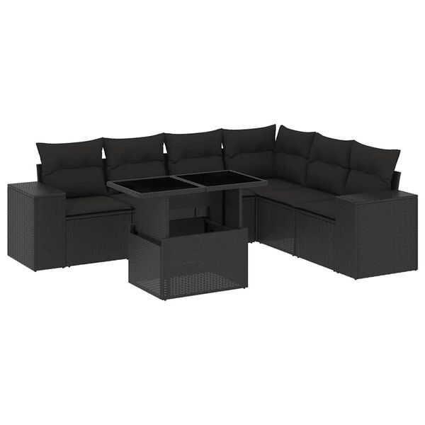 vidaXL Garden Sofa Set Black