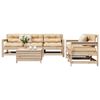 vidaXL Garden Sofa Set Natural Pine Solid pine wood (untreated) Large