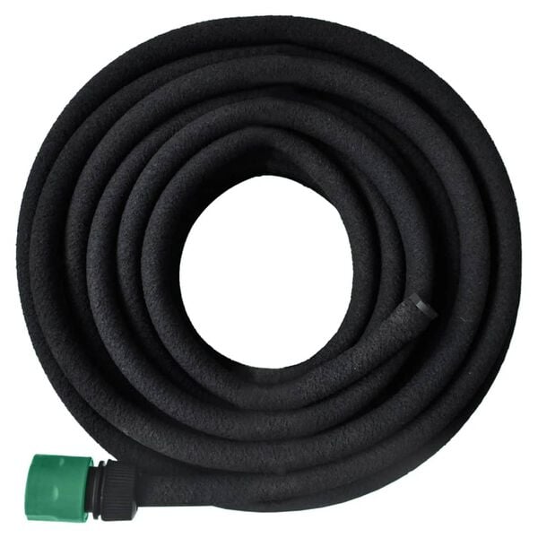 vidaXL Garden Hose Black Rubber 82 ft Expandable Garden Hose