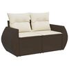 vidaXL Garden Sofa Set Brown PE Rattan, Powder-Coated Steel, 100% Polyester