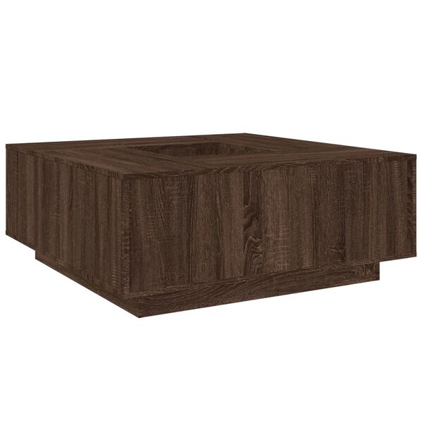 vidaXL Coffee Table Brown Oak Engineered Wood 39.4 x 39.4 x 15.7 in