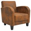 vidaXL Couch Brown Pinewood, Plywood, Foam, Suede upholstery Standard