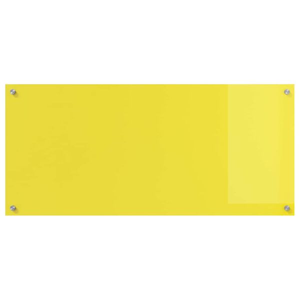 vidaXL Kitchen Backsplash 2 pcs Yellow 43.31 x 19.69 in Tempered Glass