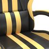 vidaXL Gaming Chair with Footrest Black and Gold Faux Leather