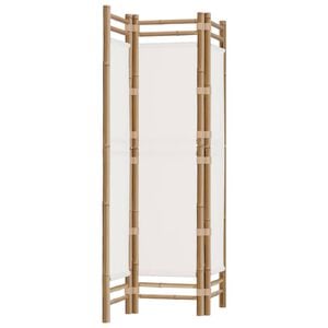 vidaXL Folding 3-Panel Room Divider 47.2" Bamboo and Canvas