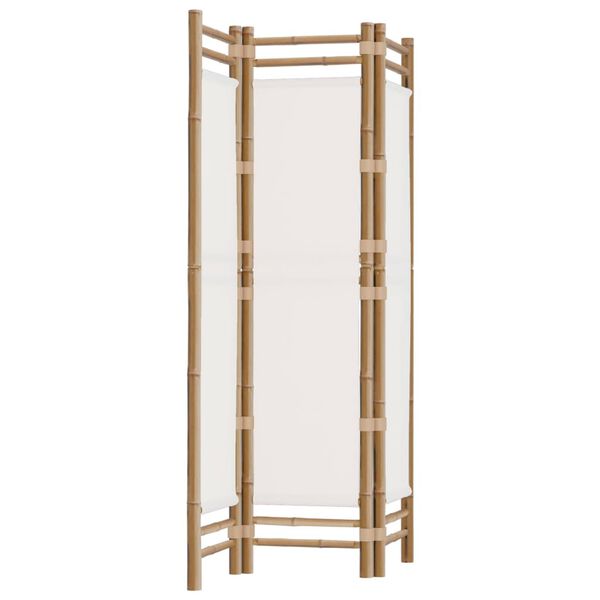 vidaXL Folding 3-Panel Room Divider 47.2" Bamboo and Canvas