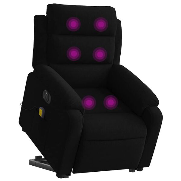vidaXL Electric Stand up Massage Recliner Chair Black Velvet