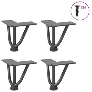 vidaXL Hairpin Table Leg Anthracite Solid powder-coated steel 4 in