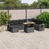 vidaXL Patio Sofa Set Black PE rattan 9-Piece Sofa Set Modular