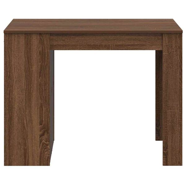 vidaXL Desk Brown Oak Engineered wood Medium Desk Rectangular Modern