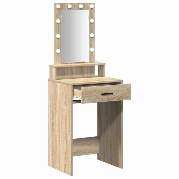 vidaXL Dressing Table Brown 19.69 x 16.14 x 55.12 in Engineered Wood
