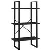 vidaXL 5-Tier Book Cabinet Black 23.6"x11.8"x68.9" Engineered Wood