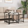 vidaXL Nesting Coffee Table Black Engineered wood, steel, glass Small
