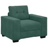 vidaXL Sofa 3 pcs Dark Green Linen-blend Fabric