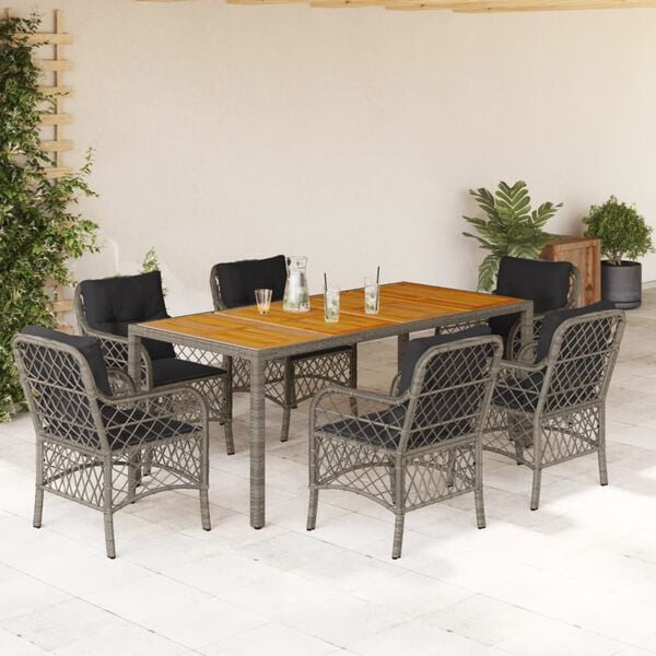 vidaXL Garden Dining Set Grey
