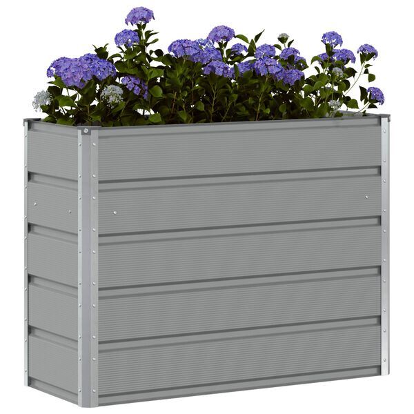 vidaXL Planter Light Grey 39.37 x 15.75 x 29.53 in Steel