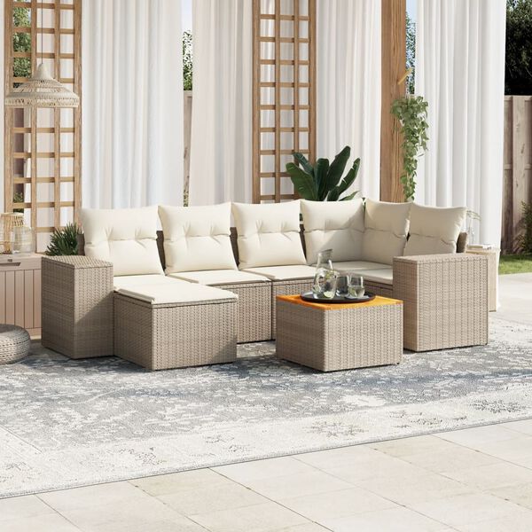 vidaXL Garden Sofa Set Beige